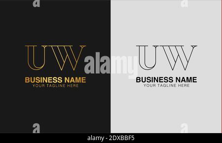 UW U W  initial  based abstract modern minimal creative logo, vector template image. luxury logotype logo, initial logo. Stock Vector