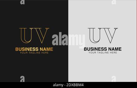 UV U V initial  based abstract modern minimal creative logo, vector template image. luxury logotype logo, initial logo. Stock Vector