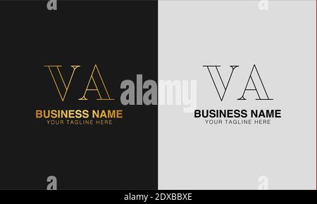 VA V  A initial  based abstract modern minimal creative logo, vector template image. luxury logotype logo, initial logo. Stock Vector