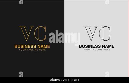 VC V  C initial  based abstract modern minimal creative logo, vector template image. luxury logotype logo, initial logo. Stock Vector