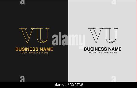 VU V U initial  based abstract modern minimal creative logo, vector template image. luxury logotype logo, initial logo. Stock Vector