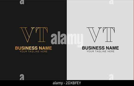 VT V T initial  based abstract modern minimal creative logo, vector template image. luxury logotype logo, initial logo. Stock Vector
