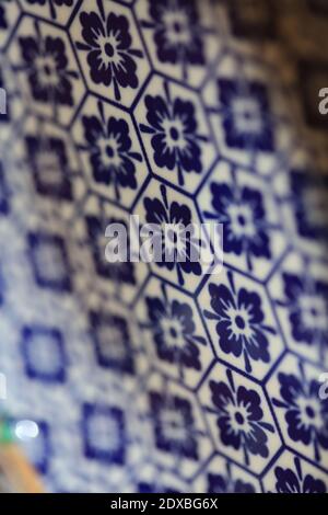 Blue and white flowers pattern macro background fifty megapixels prints Stock Photo