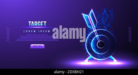 target bulls eye low poly wireframe Stock Vector
