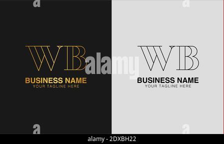 WB W B initial  based abstract modern minimal creative logo, vector template image. luxury logotype logo, initial logo. Stock Vector