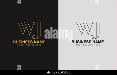 WJ W J initial  based abstract modern minimal creative logo, vector template image. luxury logotype logo, initial logo. Stock Vector