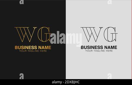 WG W G initial  based abstract modern minimal creative logo, vector template image. luxury logotype logo, initial logo. Stock Vector