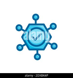check mark and data base icon vector illustration isolated on white background Stock Vector