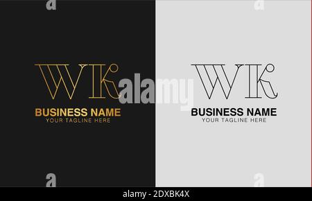 WK W  K initial  based abstract modern minimal creative logo, vector template image. luxury logotype logo, initial logo. Stock Vector