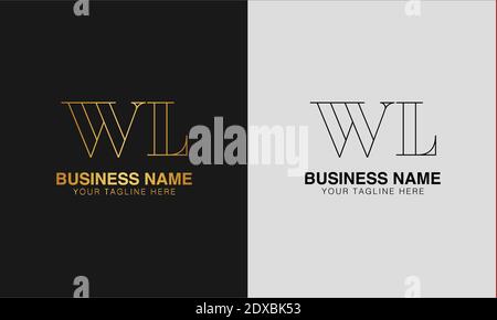 WL W L initial  based abstract modern minimal creative logo, vector template image. luxury logotype logo, initial logo. Stock Vector