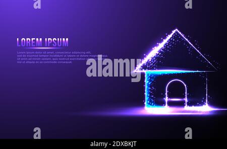 House Home abstract Low poly wireframe vector ilustration Stock Vector