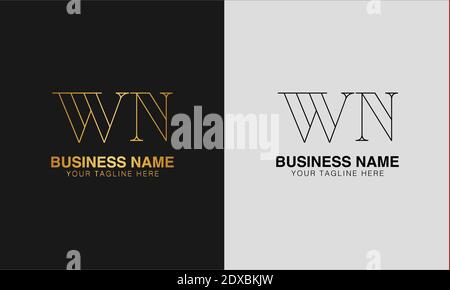 WN W N initial  based abstract modern minimal creative logo, vector template image. luxury logotype logo, initial logo. Stock Vector