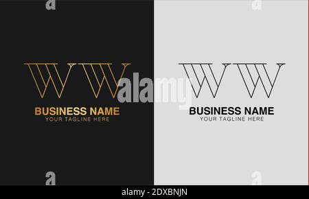WW W initial  based abstract modern minimal creative logo, vector template image. luxury logotype logo, initial logo. Stock Vector