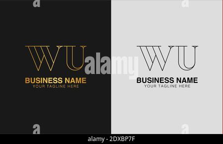 WU W U initial  based abstract modern minimal creative logo, vector template image. luxury logotype logo, initial logo. Stock Vector