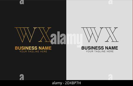 WX W  X initial  based abstract modern minimal creative logo, vector template image. luxury logotype logo, initial logo. Stock Vector