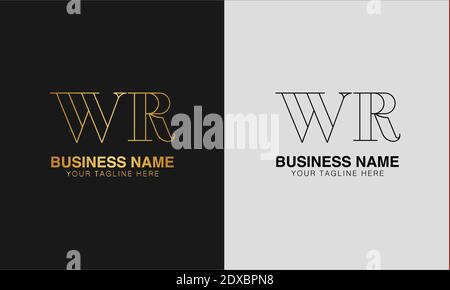 WR W  R initial  based abstract modern minimal creative logo, vector template image. luxury logotype logo, initial logo. Stock Vector