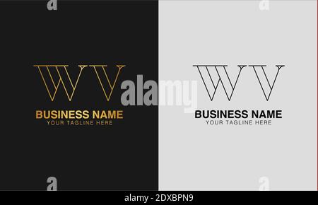 WV W V initial  based abstract modern minimal creative logo, vector template image. luxury logotype logo, initial logo. Stock Vector