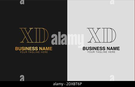 XD X D initial  based abstract modern minimal creative logo, vector template image. luxury logotype logo, initial logo. Stock Vector