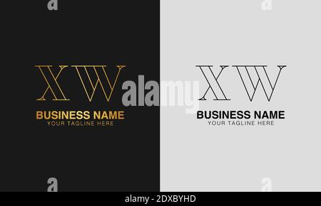 XW X W initial  based abstract modern minimal creative logo, vector template image. luxury logotype logo, initial logo. Stock Vector