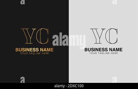 YC Y C initial  based abstract modern minimal creative logo, vector template image. luxury logotype logo, initial logo. Stock Vector