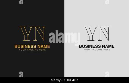 YN Y N initial  based abstract modern minimal creative logo, vector template image. luxury logotype logo, initial logo. Stock Vector