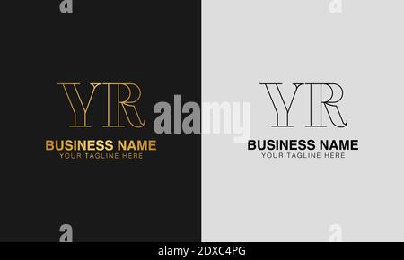 YR Y R initial  based abstract modern minimal creative logo, vector template image. luxury logotype logo, initial logo. Stock Vector