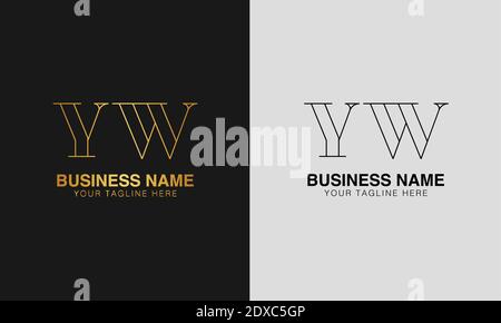 YW Y W  initial  based abstract modern minimal creative logo, vector template image. luxury logotype logo, initial logo. Stock Vector