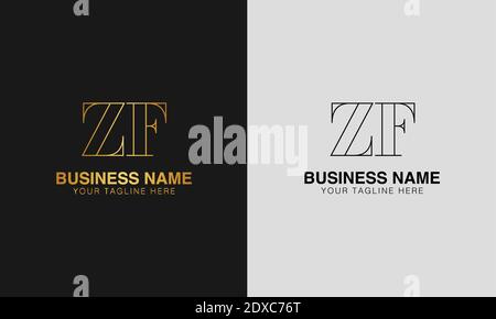 ZF Z F initial  based abstract modern minimal creative logo, vector template image. luxury logotype logo, initial logo. Stock Vector