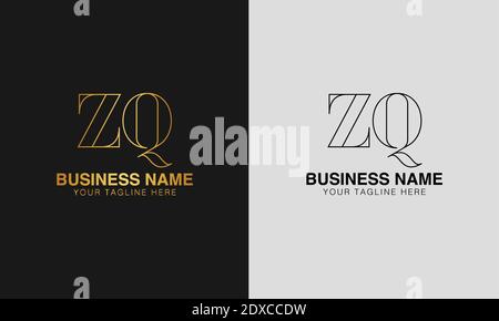 ZQ Z Q initial  based abstract modern minimal creative logo, vector template image. luxury logotype logo, initial logo. Stock Vector