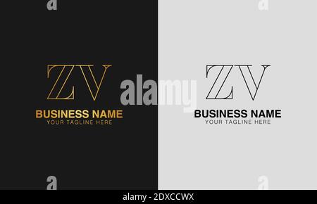 ZV Z V initial  based abstract modern minimal creative logo, vector template image. luxury logotype logo, initial logo. Stock Vector