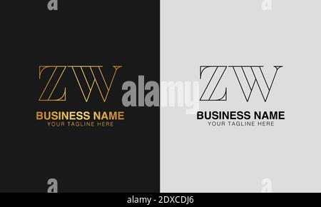 ZW Z W initial  based abstract modern minimal creative logo, vector template image. luxury logotype logo, initial logo. Stock Vector
