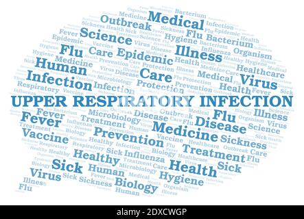 Upper Respiratory Infection typography word cloud create with text only. Stock Photo