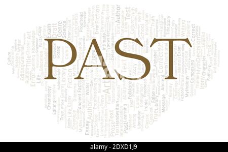 Past typography word cloud create with text only Stock Photo