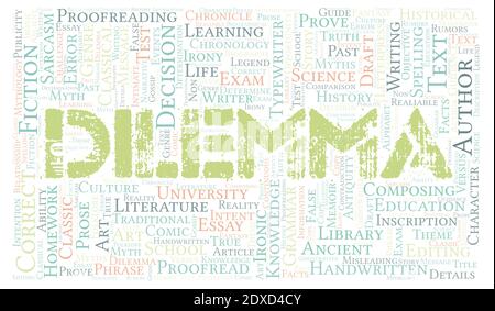 Dilemma typography word cloud create with text only Stock Photo