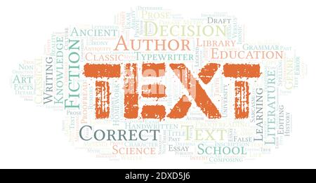 Text typography word cloud create with text only Stock Photo