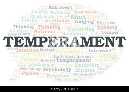 Temperament typography word cloud create with text only. Stock Photo