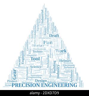 Precision Engineering typography word cloud create with text only Stock ...