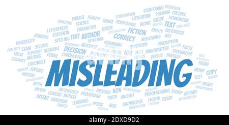 Misleading typography word cloud create with text only Stock Photo