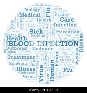 Blood Infection typography word cloud create with text only. Stock Photo