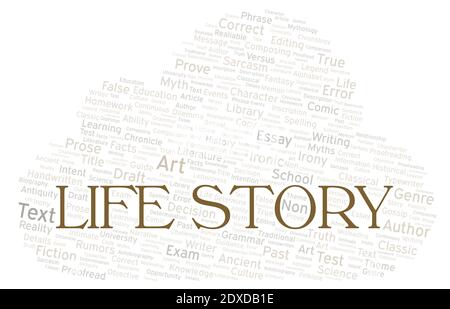 Life Story typography word cloud create with text only Stock Photo