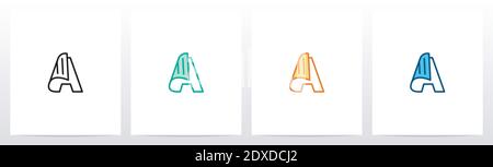 Folded Paper On Letter A Stock Vector