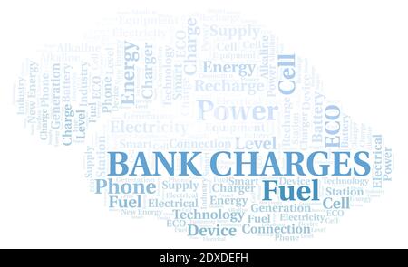 Bank Charges typography word cloud create with text only. Stock Photo