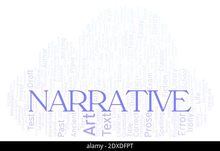 Narrative typography word cloud create with text only Stock Photo