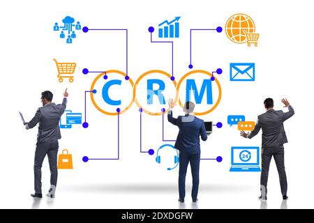 CRM custromer relationship management concept with the businessman Stock Photo