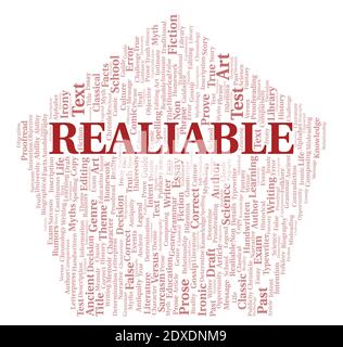 Realiable typography word cloud create with text only Stock Photo