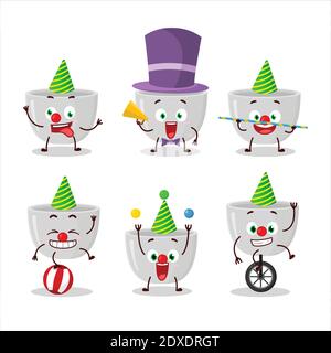 Cartoon character of plastic bowl with various circus shows. Vector illustration Stock Vector