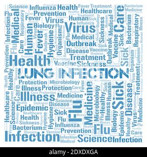 Lung Infection typography word cloud create with text only. Stock Photo