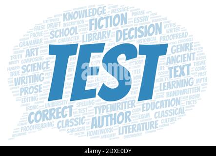 Test typography word cloud create with text only Stock Photo