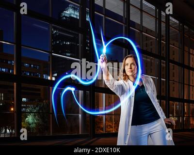 Female gastroenterologist examining esophagus in laboratory at hospital Stock Photo