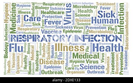Respiratory Infection typography word cloud create with text only. Stock Photo